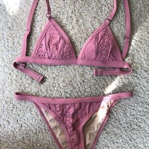 Floral Peony Swimwear Textured Bikini